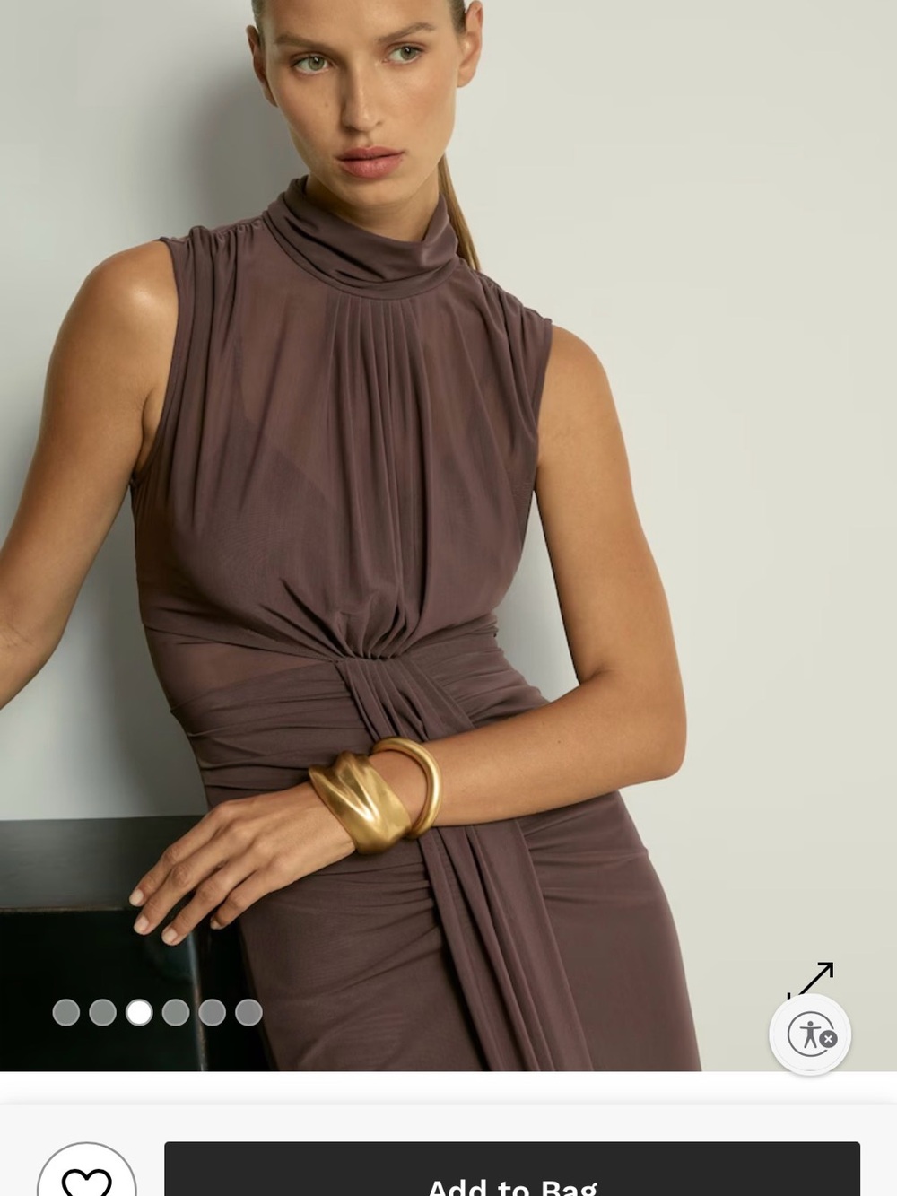 Reiss Mauve Sleeveless Draped Maxi Dress - Picture 2 of 7
